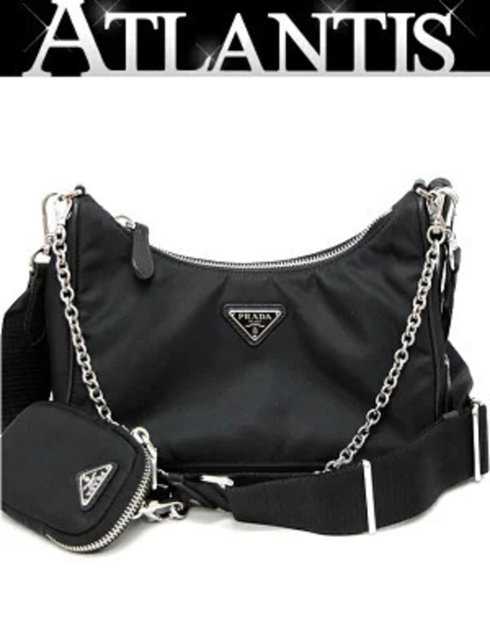Prada Re Edition Triangle Bag Leather Black